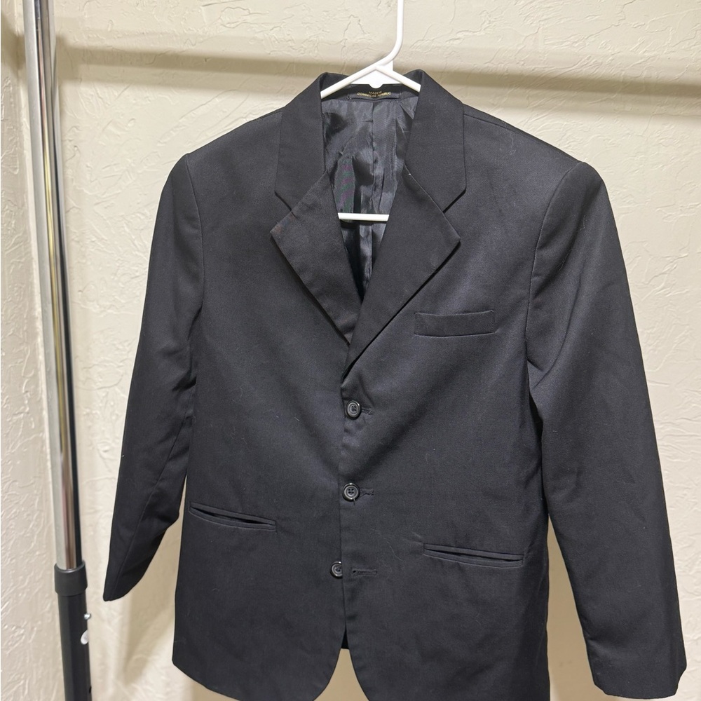 Arrow Black Pinstriped Lined Blazer Suit Coat Boys 10R